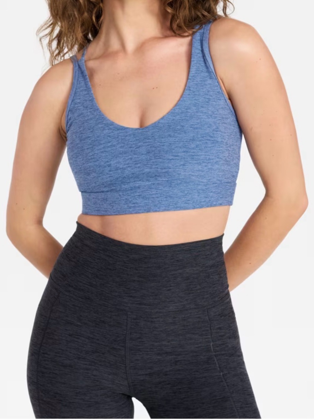 Athletic Works ButterCore Blue Active Sports Bra and Leggings Outfit Size Medium